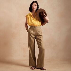 Banana Republic Wide-Leg Linen Pant, Size 6